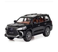 1 24 For Lexus LX570 Zinc Alloy Car Model Decoration Sound And Light Pull Back Toy Gift(Black)