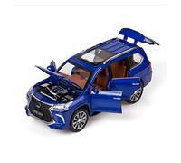 1 24 For Lexus LX570 Zinc Alloy Car Model Decoration Sound And Light Pull Back Toy Gift(Blue)