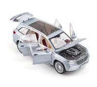 1 24 For Mercedes Maybach GLS600 Alloy Simulation Car Model Decorated 22CM Desk Collection Toys For Men And Women Vehicles Kit(Silver)