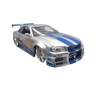 1 24 For Nissan Skyline GT-R BNR34 Alloy Classic Car Model Simulation Souvenir Decoration Collection Vehicles Kit