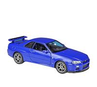 1 24 For Nissan Skyline GTR R34 Alloy Sports Car Model Metal Toy Racing Model Finished Car Vehicles Kit(Blue)