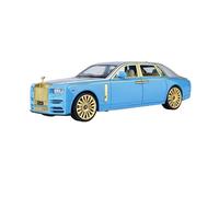 1:24 For Rolls Royce Phantom Eighth Generation Simulation Alloy Model Car Sound Light Pull Back Kids Toy Vehicles Kit(Blue No box)