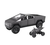 1 24 For Tesla Pickup Model Alloy Car Off-Road Vehicle Sound And Light Pull Back Toy Car Collection Decoration Mini Replica Toys(Grey)