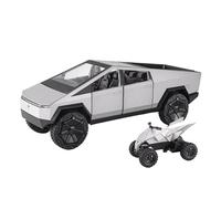 1 24 For Tesla Pickup Model Alloy Car Off-Road Vehicle Sound And Light Pull Back Toy Car Collection Decoration Mini Replica Toys(White)