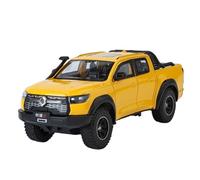 1:24 For The Great Wall Bollen Gun Alloy Off-road Vehicle Model Children's Toy Boy Girl Decoration Desk Display 20CM Vehicles Kit(Yellow)
