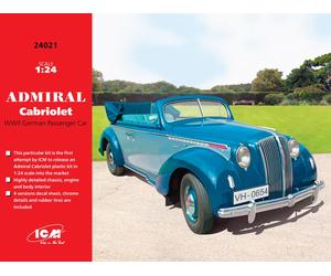 1:24 ICM KIT Admiral Cabriolet Wwii Ger. Passenger Car Kit ICM24021 Model