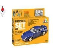 Italeri 72013 Complete Set Porsche 911 Turbo 1:24 Scale Plastic Model Kit/Plastic Model Assembly