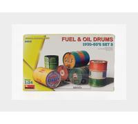 1:24 MINIART Accessories Fuel & Oil Drums 1930 1950 Set 2 Kit MA24012 Model