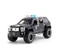 1:24 Police Car Alloy Diecast GP Models Toys Doors Opened Sound Light Pull Back Miniature Battery not included(Black1)