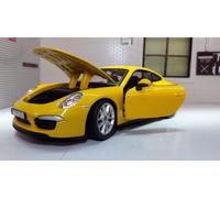 1:24 Porsche 911 991 Carrera S 2011 Yellow V Detailed G Scale Diecast Model Car