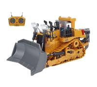 1/24 RC Bulldozer 9CH Alloy Front Loader, 2.4G Engineering Vehicle Pushes 3kg Sand with Light Sound, High Torque Hobby Gift for Teens Men