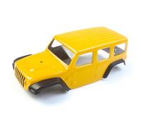 1/24 RC Crawler Body,132.5mm Wheelbase Jeep Wrangler Shell Soft Shell, for AXIAL SCX24 1/24 RC car Shell Modification Parts Upgrade (Yellow, no Stickers)