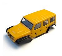 1/24 RC Crawler Body,132.5mm Wheelbase Jeep Wrangler Shell Soft Shell, for AXIAL SCX24 1/24 RC car Shell Modification Parts Upgrade (Yellow, Some Stickers)