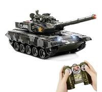 1/24 RC Tank, Remote Control Army Model Tank with Sound Effects, Lights