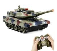 1/24 RC Tank, Remote Control Battle Army Model Tank with Sound Effects, Lights and Smoke, 2.4G Military Model Toy for Kids, Infrared Battle Toy, Military Vehicles Model Gift for Boys（Leopard II）