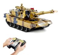 1/24 RC Tank,Remote Control Tank for Boys with Smoke Effects,Sound & Lights,2.4Ghz US M1A2 Abrams Model Toy Tanks,Military Toys,Great Army Toys for Kids 6+ Years Old