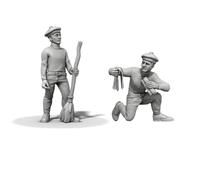 1:24 Sailors x 2 NAVY CLEANING CREW - Resin Sailor Figurines for Model Ships. Highly Detailed 80mm Crew for RC & Static Model Boats - Premium Quality Miniatures for Dioramas & Maritime Displays