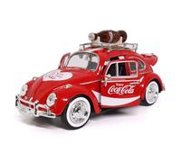 Motor City Classics Scale Model Car 1:24 1966 VW Beetle with Bottle on Top Rack