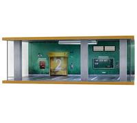 1/24 Scale Die-cast Diorama Display Case With Clear Acrylic Cover and LED Lighting for Model Cars, Lego Speed Champions, Green Wall Style