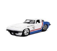 1:24 Scale For CORVETTE STINGRAY 1963 Antique Classic Model Cars Finished Miniature Vehicle Collection Display Simulation Vehicle Playset(Red)
