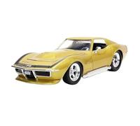 1:24 Scale For Corvette Stingray ZL1 1969 Antique Classic Model Finished Miniature Vehicle Collection Display Simulation Vehicle Playset(Yellow)
