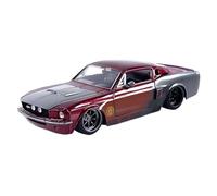 1:24 Scale For Ford Shelby GT500 1967 Antique Classic Model Finished Car Model Party Scene Ornaments Simulation Vehicle Playset(Red)