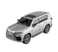 1:24 Scale For LX600 SUV Alloy Car Model Sound And Light Pull Back Simulation Metal Finished Car Collection Simulation Vehicle Playset(Grey)