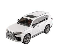 1:24 Scale For LX600 SUV Alloy Car Model Sound And Light Pull Back Simulation Metal Finished Car Collection Simulation Vehicle Playset(White)