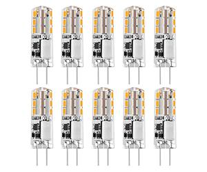 1.24W G4 LED Bulbs Replace 20W Halogen Bulbs Warm White 3000K 12V AC/DC 93LM No Flicker Non-Dimmable, Pack of 10