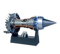 1:25 A380 Aircraft Turbine Engine Teaching Model, TR900 Electrified Led Luminous and Adjustable Motive, Environmentally Desktop Decorations for School Laboratory Home(Blue LED,Complete)