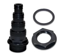 1.25” BSP 4-Stepped Hosetail & Threaded Backnut - Flexible Hose (20mm, 25mm, 32mm & 38mm ID) | Barbed Hose Fitting | Multi Hose Adaptor | Corrugated Pond Pipe | Supplied with Sealing Washer & Backnut