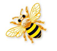 1.25" Bumble Bee Soft Enamel Pin - Cute Bumble Bee Trendy Honeybee Aesthetic Lapel Pins Brooches for Backpacks, Jackets, Hats, Clothes, Bags, Teens, Girls, Boys - Pinback Buttons & Charms