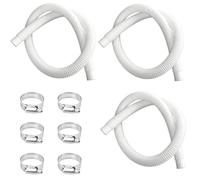 1.25 Inch Pool Hose for Above Ground Pools, 1-1/4" x 3ft Flexible Pool Skimmer Hose Replacement Compatible with Intex, Coleman, Summer Waves, XtremepowerUS, Bestway, Sand Filter Pumps (White, 3 Pack)