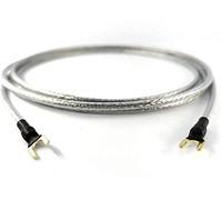 1.25 m Earthing Cable 1 x 0.50 mm² for Turntable Phono Devices with Ground Connection Including Gold-Plated Fork Shoe Ground Cable Transparent Silver Braided Shield