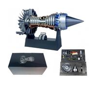 1/25 Simulation Aircraft Turbojet Engine Rotatable Model(11in/28cm), TR900 Turbofan Engine Mode, 3D Printed Mechanical Science Education Toy, Aviation Enthusiast Gift with LED Light (Assemble Blue)