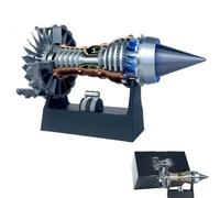 1/25 Simulation Aircraft Turbojet Engine Rotatable Model, Turbofan Engines Models That Runs, A380-TR900 Aircraft Engine Turbojet Engines Models Kit (Finished product charging-blue tail flame)