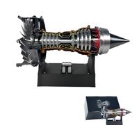 1/25 Simulation Aircraft Turbojet Engine Rotatable Model, Turbofan Engines Models That Runs, A380-TR900 Aircraft Engine Turbojet Engines Models Kit (Finished product charging-red tail flame)