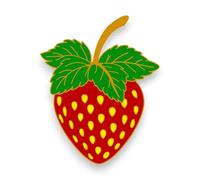1.25" Strawberry Soft Enamel Pin - Strawberries Fruits Lapel Pins Brooches for Backpacks, Jackets, Hats, Clothes, Bags, Teens, Girls, Boys, Women - Pinback Buttons & Charms
