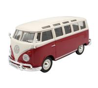Maisto Die Cast Model Car Red Volkswagen Van Samba 1.25
