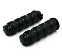 1" 25mm Handlebar Motorcycle Motorbike Rubber Hand Grips For Cruiser Cafe Racer Chopper Bobber Vintage (Black)