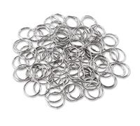 1" (25mm) Nickel Plated Silver Steel Round Edged Split Circular Keychain Ring Clips for Car Home Keys Organization, Arts & Crafts, Lanyards (200)