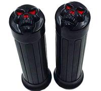 1" 25mm Skull Handlebar HAND GRIPS Handgrip Grip For Cruiser Chopper Custom (Black)