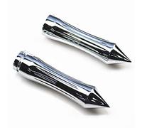 1" 25mm Spike Handlebar Motorcycle Hand Grip For Harley Honda Kawasaki Suzuki Yamaha VTX VT XL Shadow Cruiser Chopper Vintage Retro (Chrome)