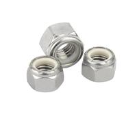 1/25pcs 2 4 6 810# 1/4 5/16 3/8 7/16 to 3/4-16 304 stainless steel hexagonal nylon insert lock nut self-locking nylon lock nut(25pcs 10-32)