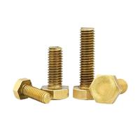 1-25pcs M4 M5 M6 M8 M10 Brass Hexagon Bolt Full Thread Outer Hex Screw(M5x25mm(8PCS))