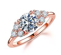 1.2ct Moissanite Engagement Rings for Women, Sterling Silver, Created Moissanite