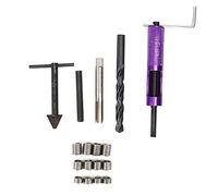 1/2in - 13 UNC Thread Repair Kit, Threaded Insert Hand Tool with 12Pcs Steel Inserts, High Strength Thread Removal Tool for Engine and Mechanical Maintenance, Includes Drill Tap an