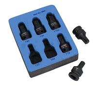 1/2in Drive Male Torx Star Impacted Impact Shallow Sockets T55 - T100 6pc