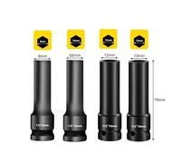 1/2in Drive Socket Wrench Adapter 4-Piece Hex Socket Head 8mm 10mm 12mm 13mm High Hardness Converter Spanner for Workshop and Garden Tools