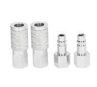 1/2in NPT Air Hose Quick Connect Fittings High Flow Aluminum Alloy Coupler and Plug Set for Pneumatic Tools 2PCS Couplers 2PCS Plugs